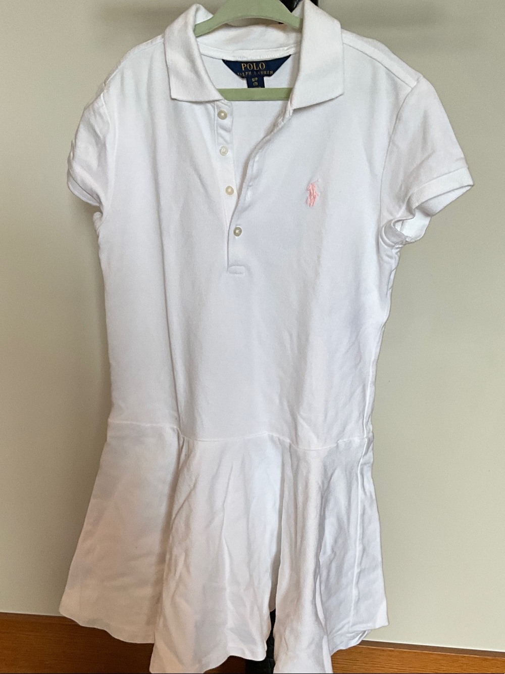 Polo by Ralph Lauren White Girls' Polo Dress with Pink Pony